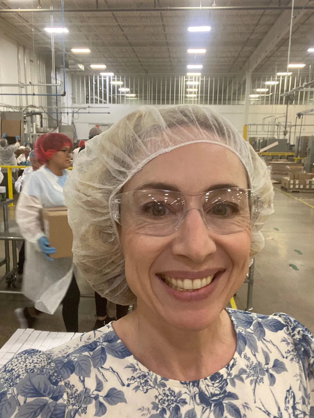 Hairnets + goggles for safety. Gorgeous, no?